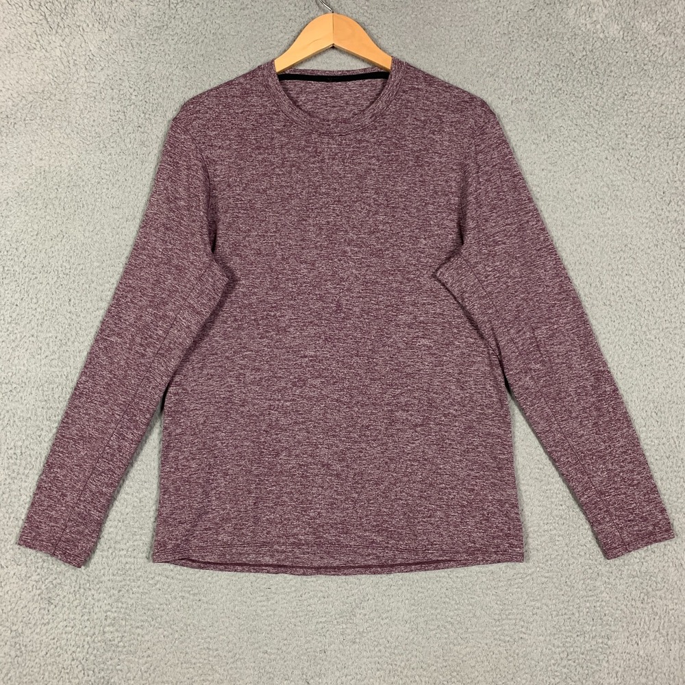 Lululemon Drysense T-Shirt Men's Large L Heather Dark Adobe Mesh Long Sleeve Gym
